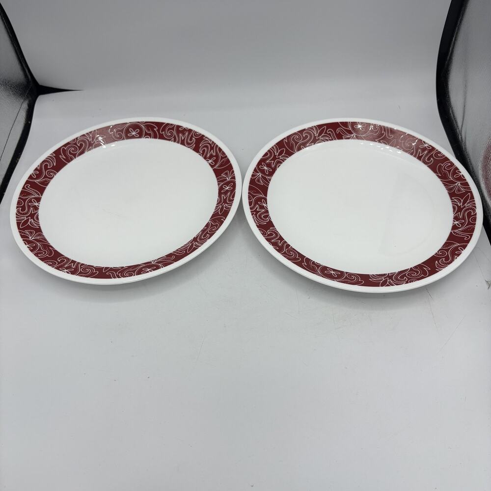 Corelle Dinner Plates Bandhani 10.25" Set of 2 Vitrelle Made USA